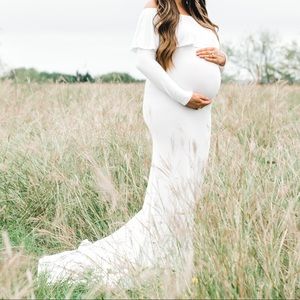 Off Shoulder Maternity Gown
